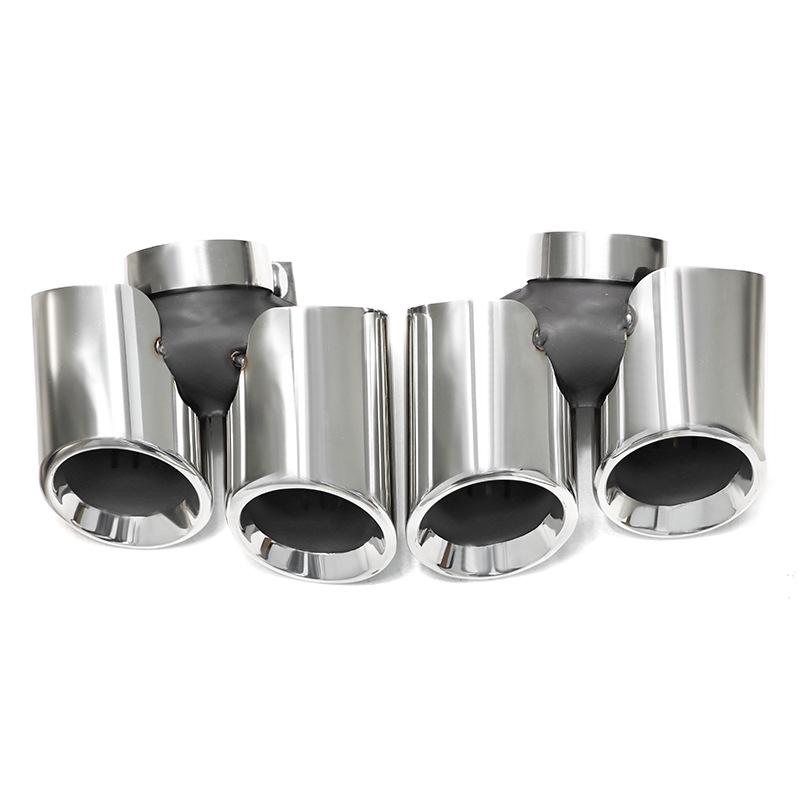 Porsche 911 (2013-2018) Quad Round Exhaust Tips - Black Stainless Steel