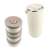 Vacuum Insulated Food Jar 3.4L Stainless Steel Wide Mouth Portable Sealed Leakproof Hot Food Container for Working White