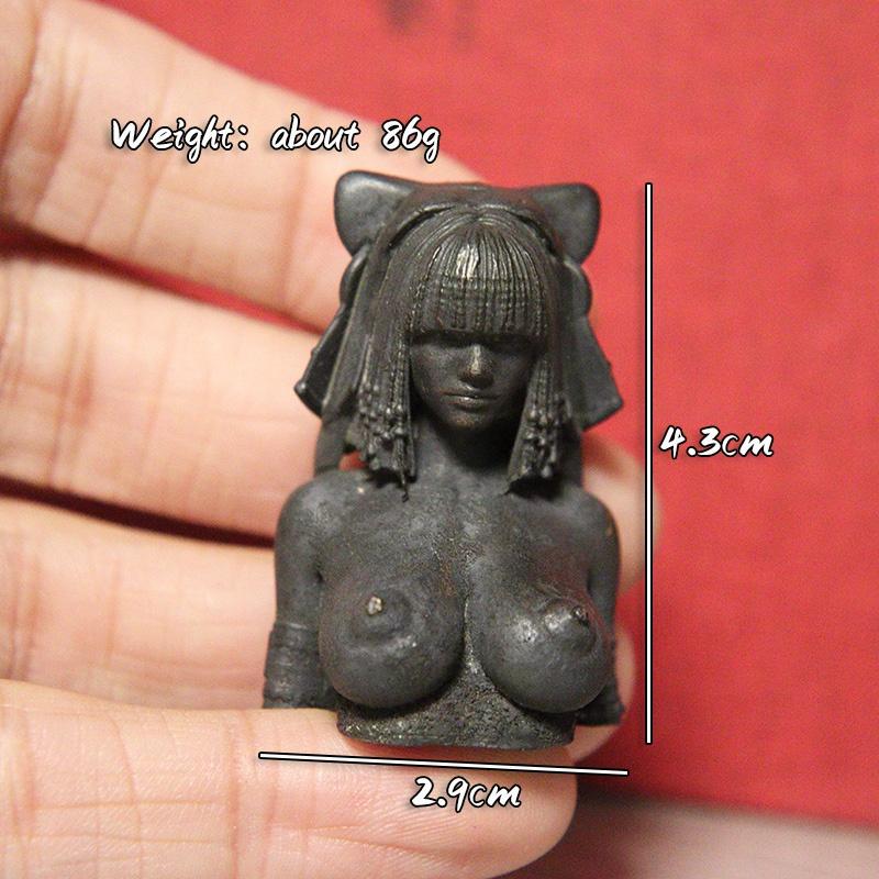 Statuie Fată Frumoasă Nudă cu Sâni Mari Alamă Neagră Egipt Regina Figurine Miniaturi Artă Corporală Artizanat Ornamente de Birou Decorațiuni Retro pentru Casă