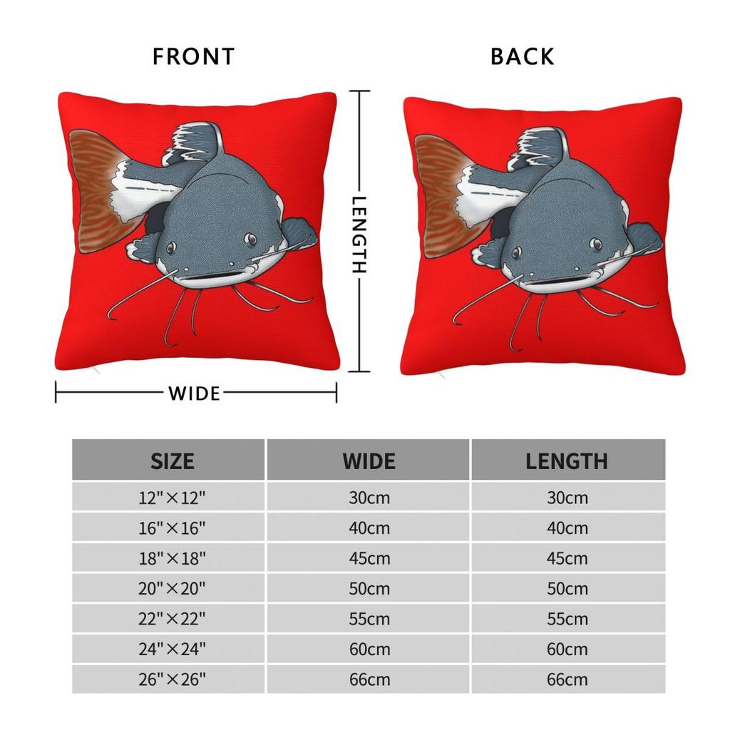 Redtail Catfish Square Pillowcase Polyester Linen Velvet Printed Zip Decor Throw Pillow Case Car Cushion Cover
