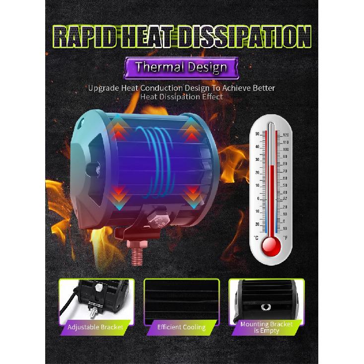 2 In 1 4x4 Off Road LED Light Bar Pods 4inch 21inch Remote Control Cable Group Fog Driving Work Light For Auto ATV Truck Jeep