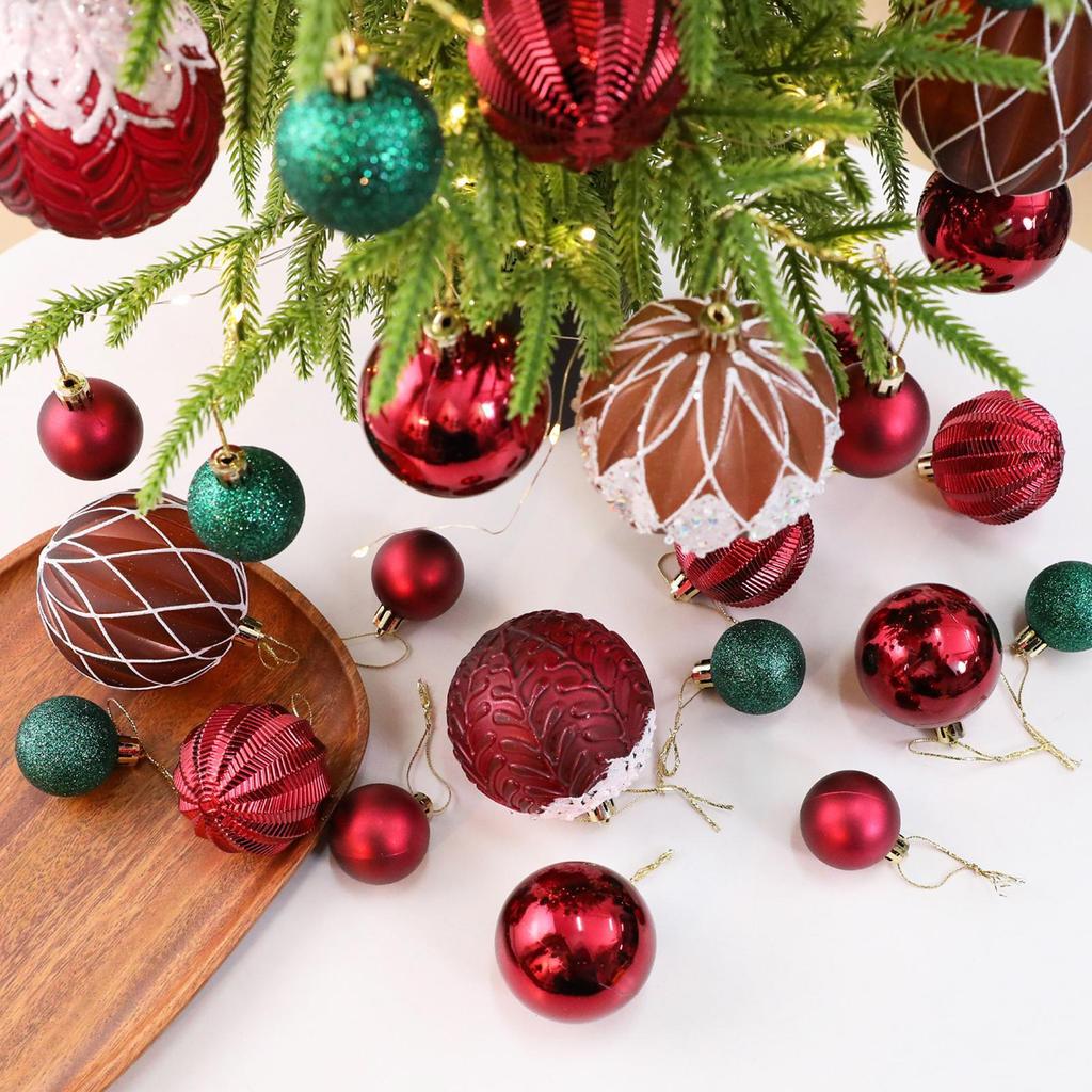 Christmas Ball Ornament Set Colorful Shatterproof Holiday Props Pendant Shatterproof Christmas Tree Baubles Decorations For