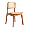 Solid Wood Nordic Dining Chair with Rattan Woven Backrest