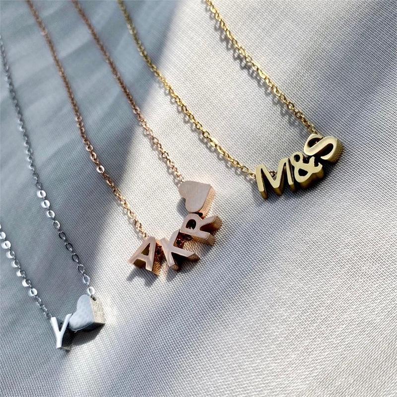 Stainless Steel Non-Fading English Letter Pendant Charms for DIY Jewelry, 26 Letters Available