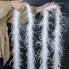 Fai da te 2 Metri Singolo Strato Piume di Struzzo Boa Naturale Piume Trim Gonna Sciarpa Stola Matrimonio Festa Costume Decorazione Artigianato Piume