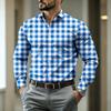 Wysokiej jakości męska koszula w kratę z długim rękawem o stylowym kroju, modna męska koszula w stylu business casual na wiosnę i jesień