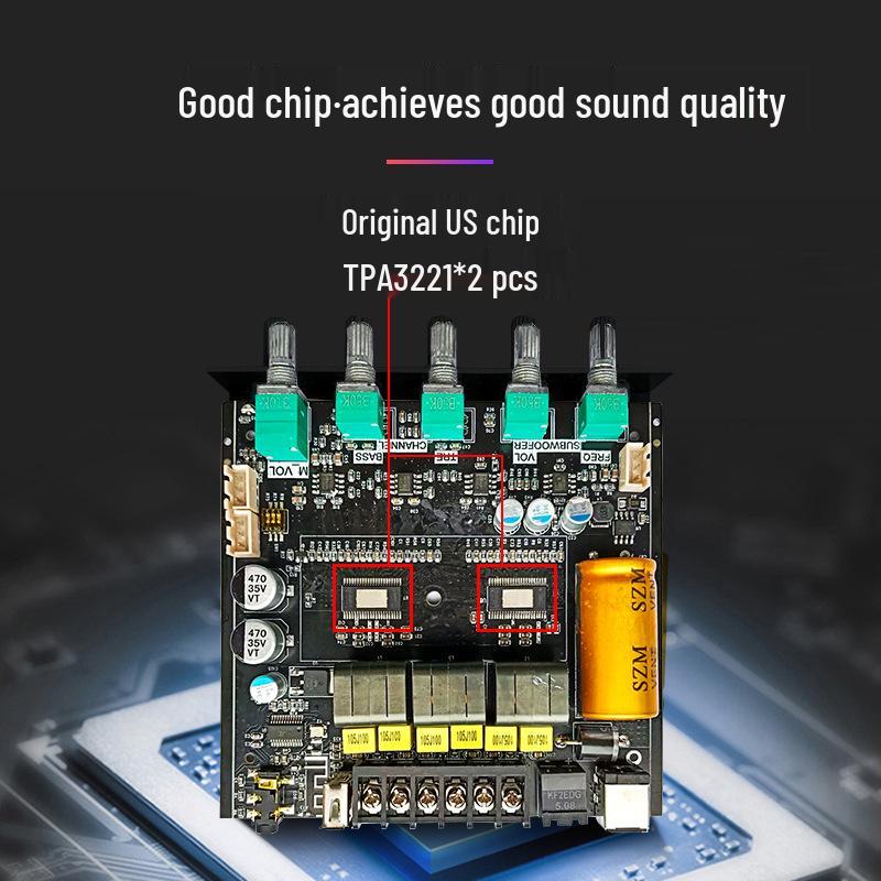 ZK-ST21 2.1 Channel Digital Amplifier Module with Treble, Bass, Subwoofer, TPA3116D2 Core Speaker.
