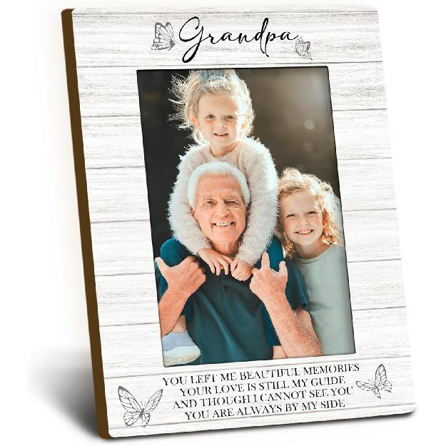 Grandpa Memorial 4x6 Picture Frame, Memorial Gifts for Loss of Grandpa Wooden Picture Frame, Loss of Grandfather Sympathy Gift, You are Always by My grandpa