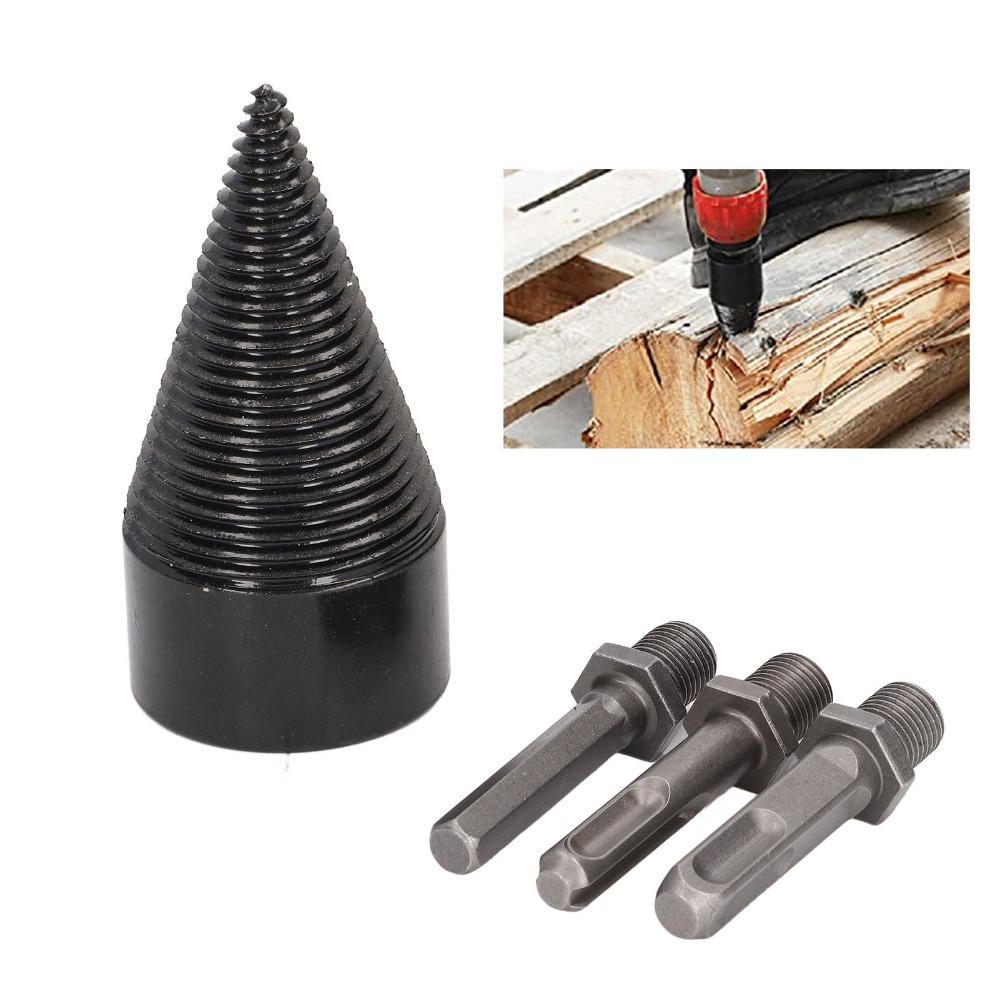 4pcs Hex Shank Wood Splitter Drill Bit Heavy Duty Detachable Firewood Drill Bit Camping