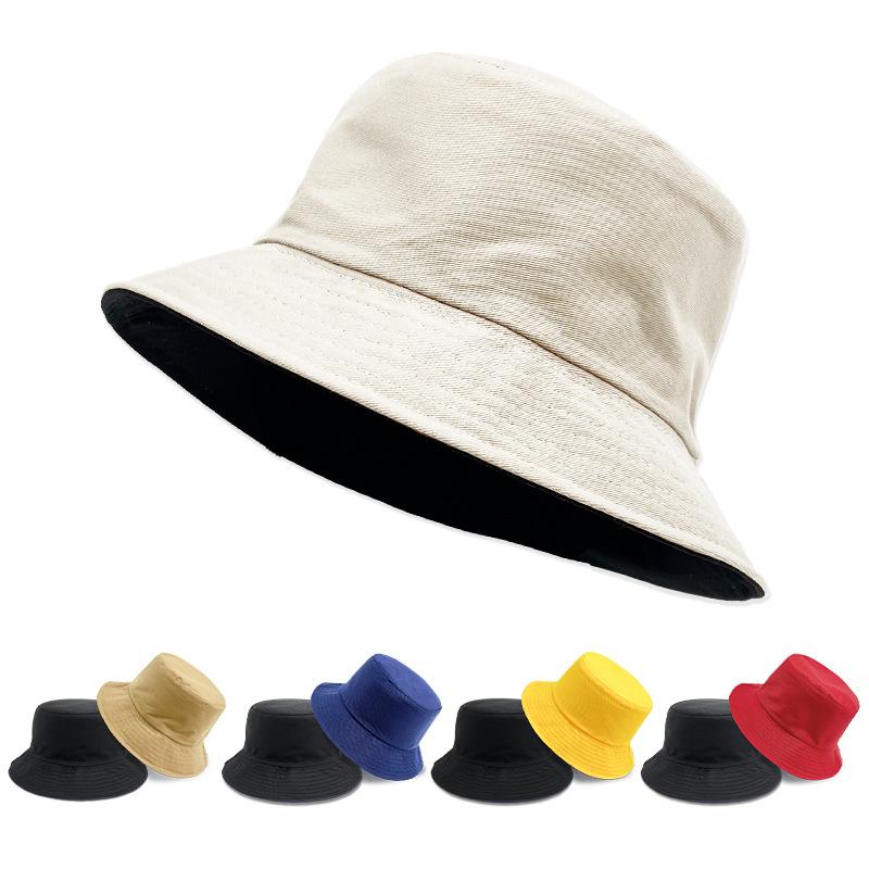 

Parent child Style Double Sided Fisherman Hat Versatile Solid Color Light Basin Hat Outdoor Face Protecting Small Sun Protection Hat XS children (50~ 52CM)