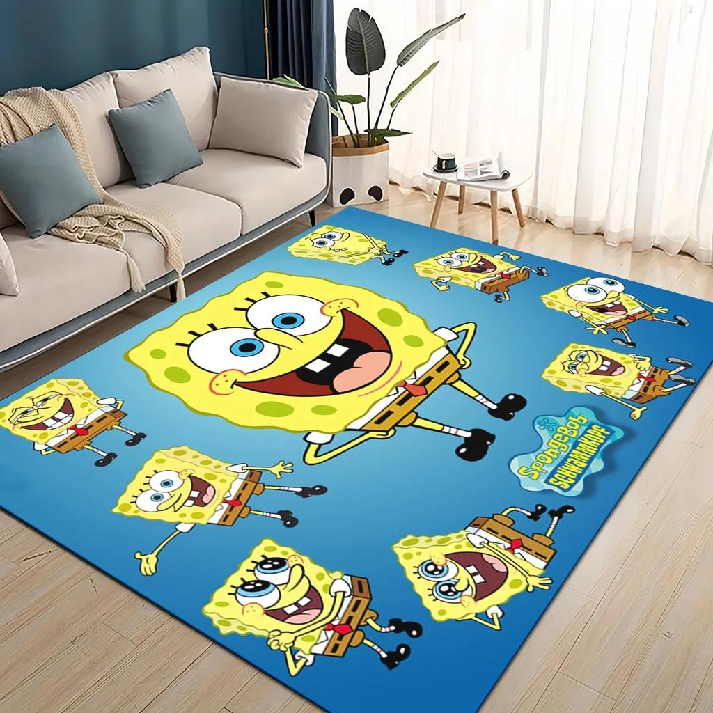 3D Cartoon S-SpongeBob Funny Area Rug,Carpet Rug for Living Room Bedroom Sofa Doormat Decoration,kids Non-slip Floor Mat