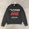 SAINT Retro Distressed Fleece Pullover Sweatshirt