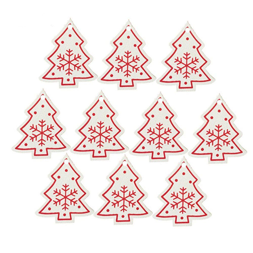 10pcs/set Gift Hanging Embellishment Party Supplies Wooden Tag Christmas Tree Ornament Star
