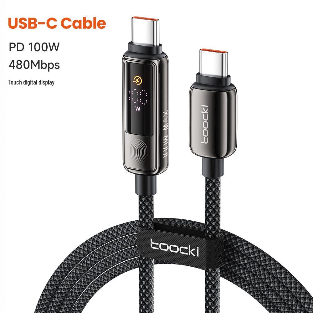 Twitch 100W Type-C Fast Charging Cable with Touch Display for Apple, Huawei & Android Laptops