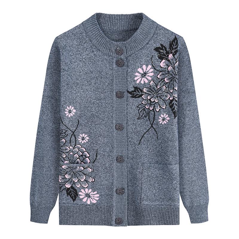 2025 Knitted Bottoming Shirt: Long-Sleeve Sweater for Middle-Aged and Elderly Women