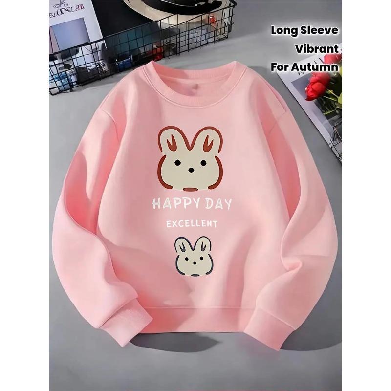Crewneck Sweatshirt for S Featuring a Delightful Bunny Design, Suitable for Machine Washing. Ideal for Spring And Autumn, This Soft And Comfy Sports