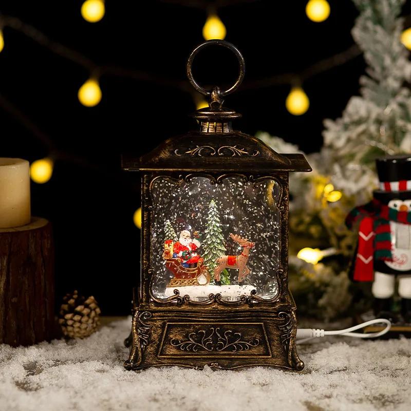 DurableChristmas Decorations Crystal Ball Music Box Ornaments Christmas Holiday Lights Crystal Lights Gifts