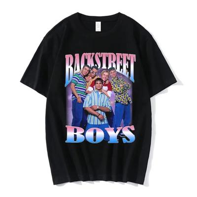 Backstreet Boys T-shirt met grafische print 90s Vintage Boyband T-shirt Heren Dames Hip Hop Gothic Oversized T-shirts Streetwear