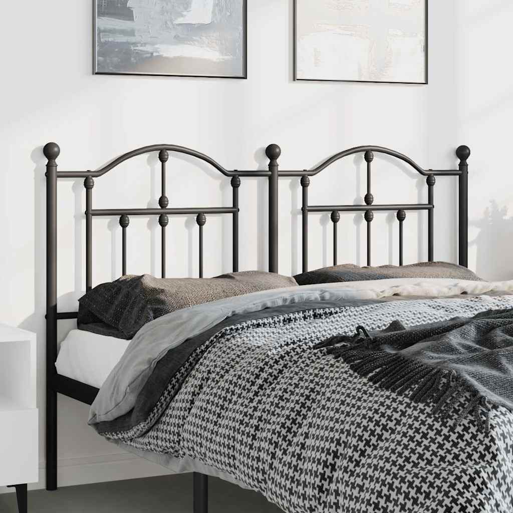 Vidaxl Metalowe Wezgłowie, Czarne, 150 Cm