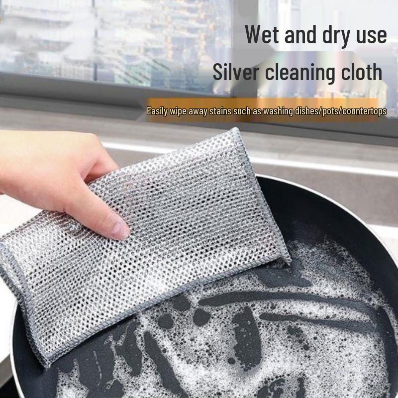 JINGRUIXIANG Silver Thread Multi-purpose Cleaning Cloths, 20-Pack
