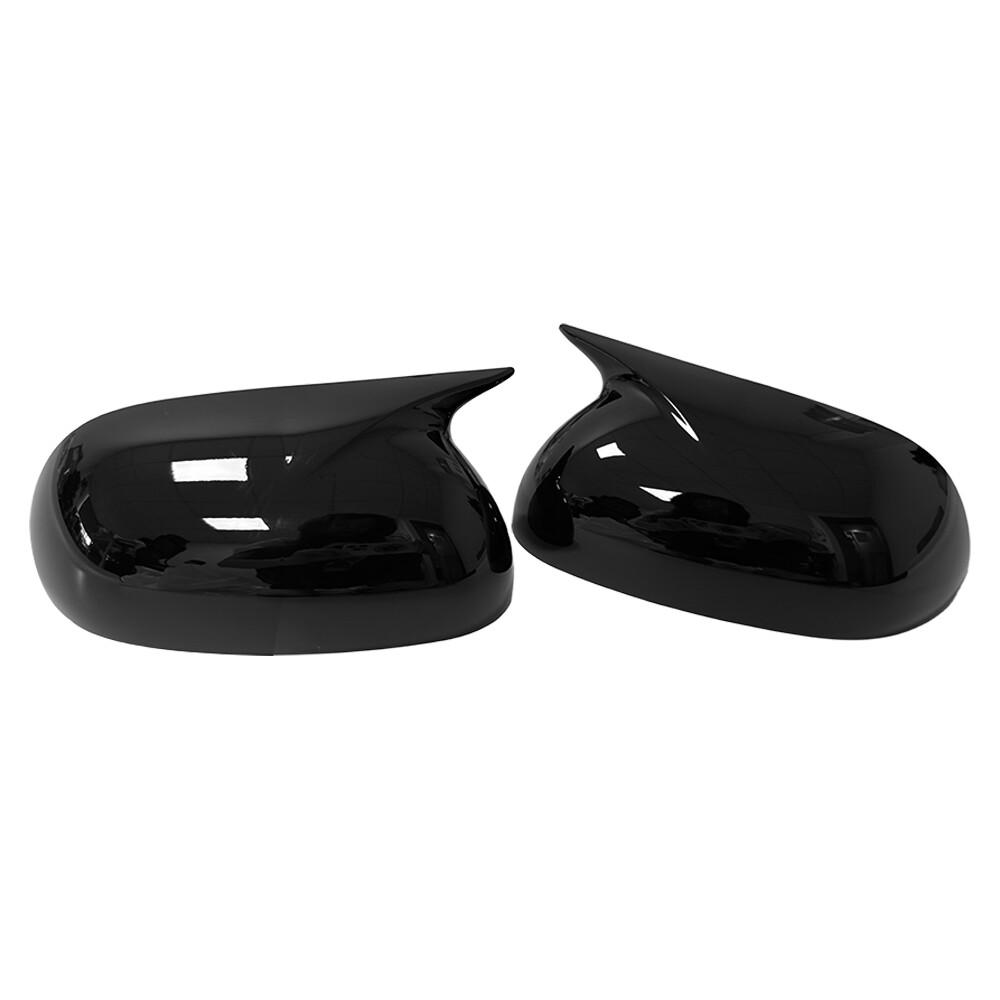 

For Kia Soul 2024 2025 Car Rearview Side Mirror Cover Wing Cap Exterior Door Housing Trim Adhesive Sticker Black - No Light