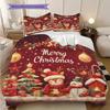 1PC Christmas theme pattern Bedding Quilt Set Quilt Cover Pillowcase Home Decoration Birthday Gift (1 * duvet cover + 2 * pillowcase, without core)