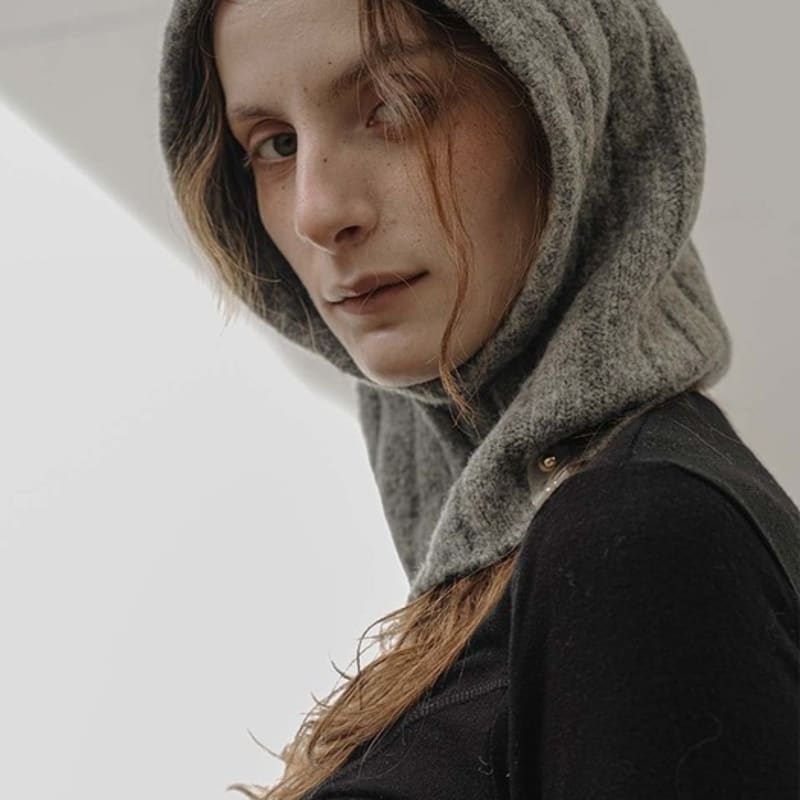 

Балаклава ACCLET из шерстяной смеси в широкую полоску серого цвета gray