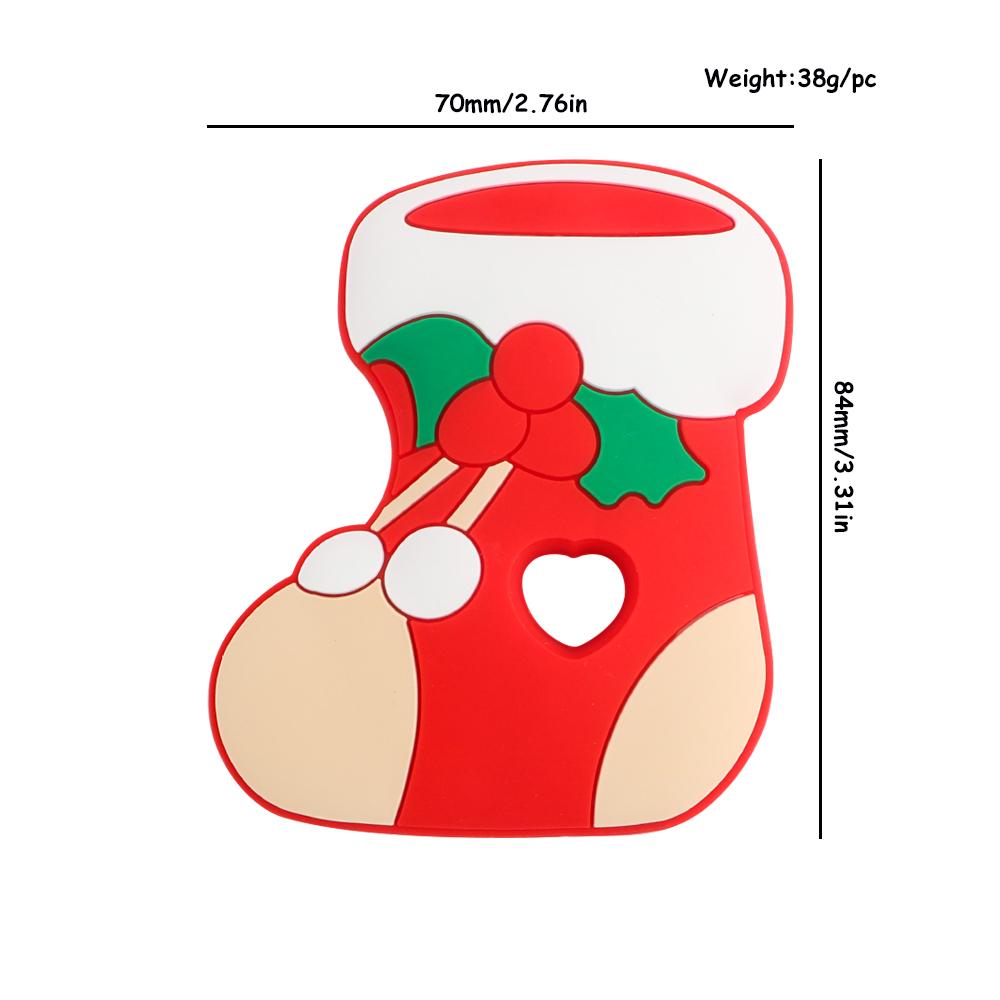 2/5pcs Christmas Series Silicone Beads Santa Reindeer Cookies Snowman DIY Pacifier Chain Jewelry Making Bulk DIY Crafts