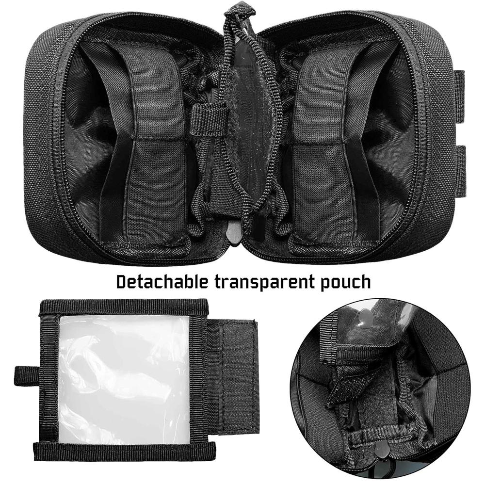 1Pcs Small Tactical Pouch Micro Utility Pouch Removable Clear ID Pocket Mini Knife Compass Flashlight Card Storage Bag Belt