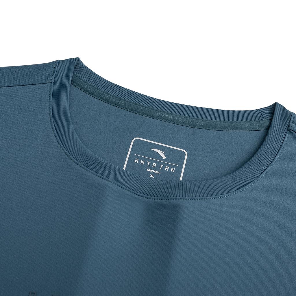 Anta Training Series Short Sleeve Knitted Shirt Summer T-Shirt Men tops Haitao-Blue 152627122-2