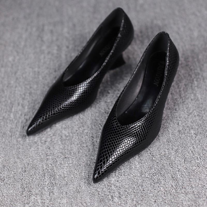 Модные женские туфли-клинья с острым носком, неглубокие, роскошные туфли на каблуке, осенняя новинка 2025 года, дизайнерские элегантные туфли-лодочки, модные сексуальные Zapatos De Mujer