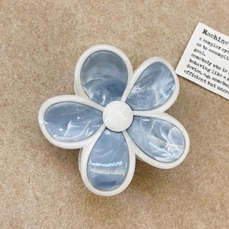 Women's Color Block Tie-Dye Jelly Flower Shark Hair Clip for Updo