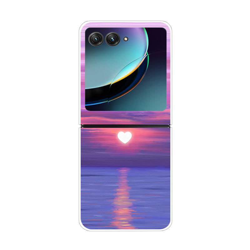 For Moto Razr40 Ultra 5G Case Plastic Wolf Lion Marble PC Hard Back Covers for Motorola Razr 40 Ultra Razr+ Razr4 2023 Capa