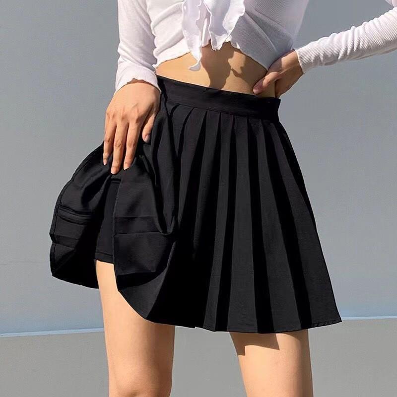 

Women s Summer High-Waist Pleated A-line Midi Skirt with Embroidery S (Waist 68cm)