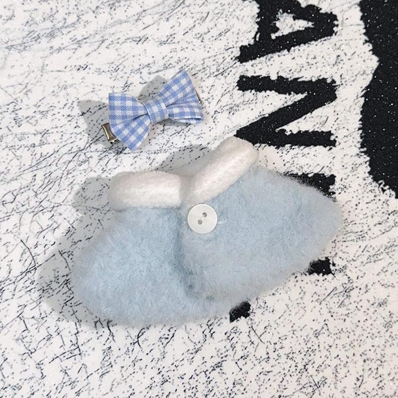 

Мини-кукла Labubu 10 см Осенне-зимняя Плюшевая накидка Одежда для переодевания 4th Gen Mini fit (Doll not included)