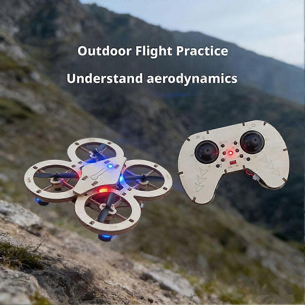 Crazyview DIY Wooden Quadcopter Drone Kit - Build & Fly Your Own 15cm Aircraft [STEM Learning, Remote Control, Full Components]
