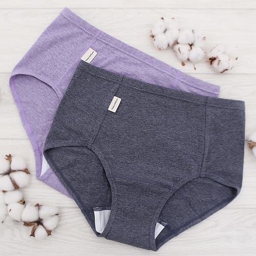 Natural Moon Organic Cotton Sanitary Shorts (Daytime), Purple (M-L, Hips: 87-100cm)