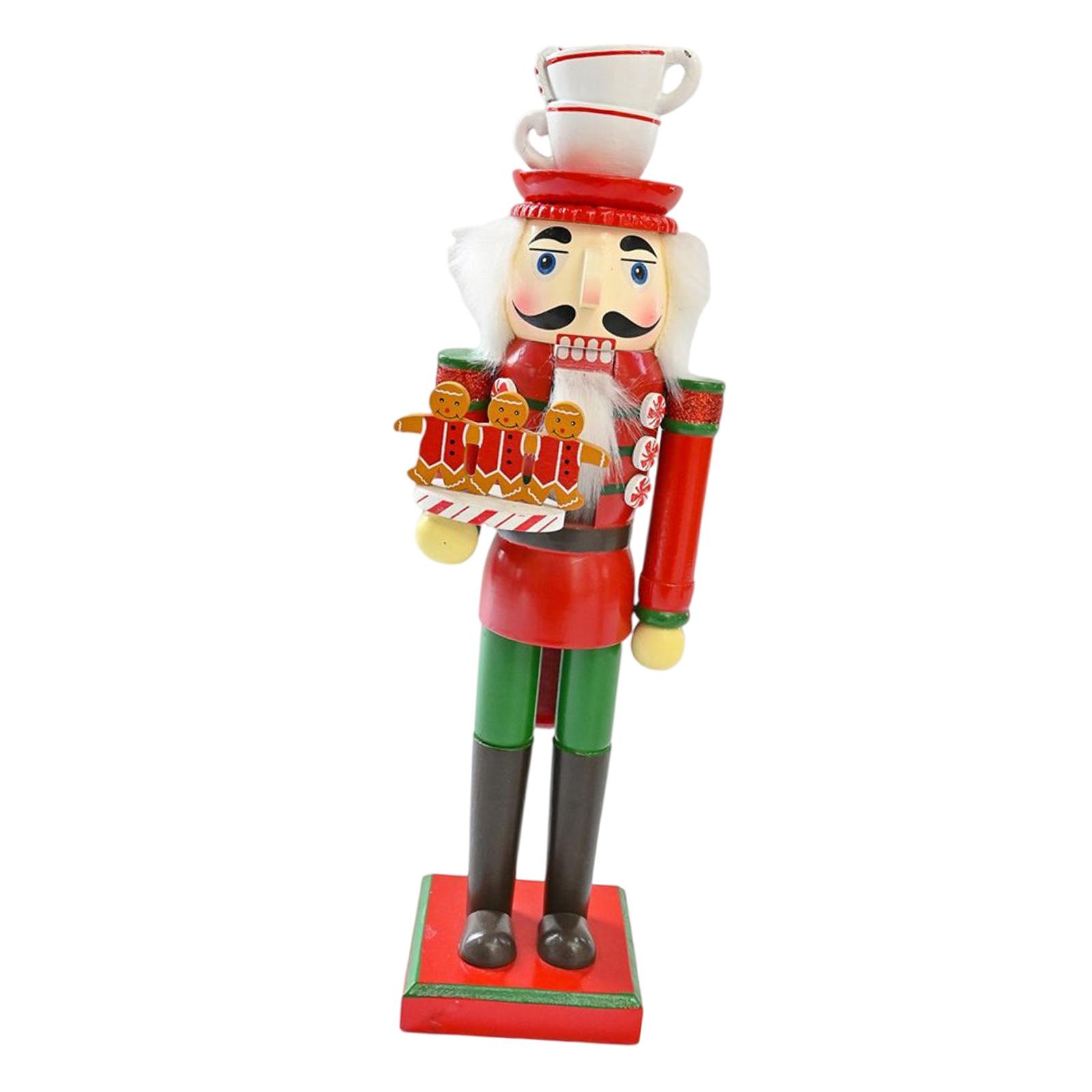 

Patriotic Wood Nutcracker Soldier Figurine Patriotic Style Nutcracker Soldier Ornament Wood Figurine Christmas Decors T12