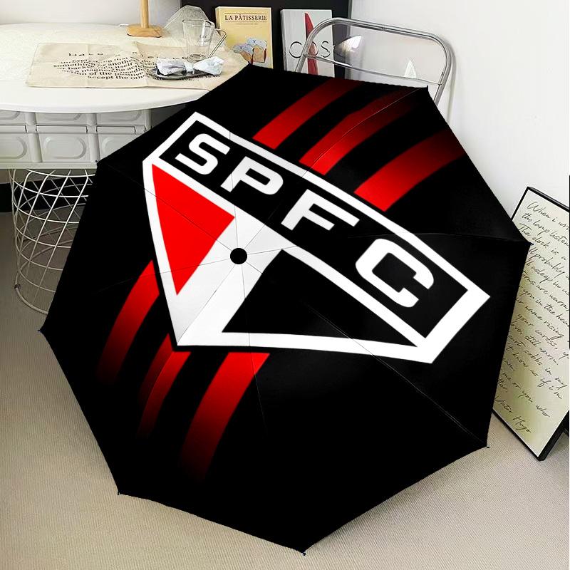 1PC Paulo Fc Emblem Printed Umbrella Folding Umbrella, Automatic Umbrella 8-Frame for Travel, Camping Fan Gifts Christmas Gifts