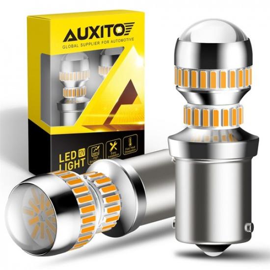 AUXITO LED Front Turn Signal BA15S Light Bulbs 1156 7506 Amber Yellow 54H