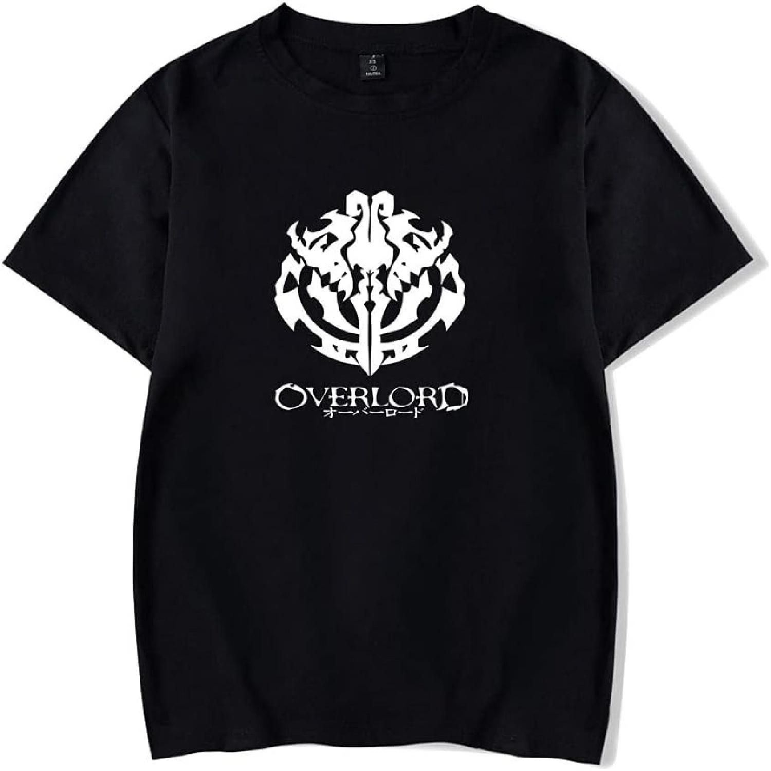 WJHYWDH Новая Аниме Футболка Overlord Мерч Повседневная Футболка с коротким рукавом Унисекс S