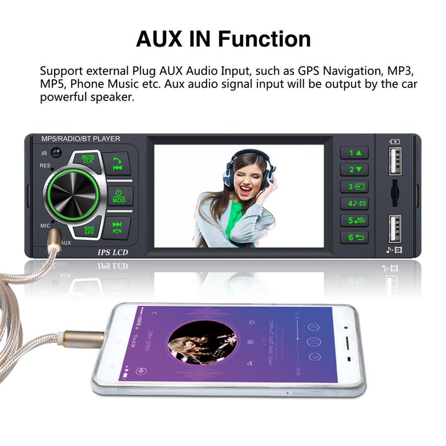 Car 3.8" IPS Screen RMVB/MP5/Radio/Bluetooth Player FM Radio Support Micophone