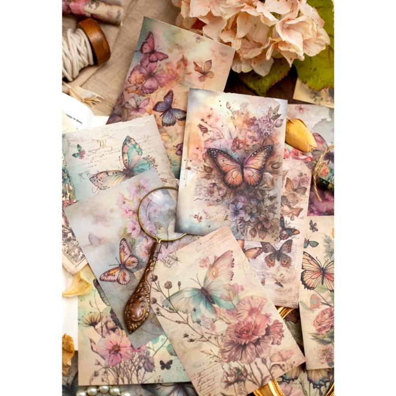 100 Sheets Scrapbooking Backgrounds Paper Aesthetic Decorative Paper for Journaling Card Making Gift Wrapping Decoration