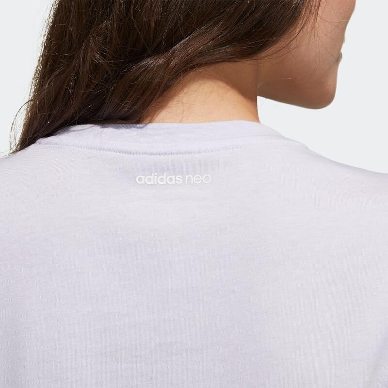 Adidas Neo Letter Print Round Neck Sports Short Sleeve T-Shirt Women Tops White FP7369