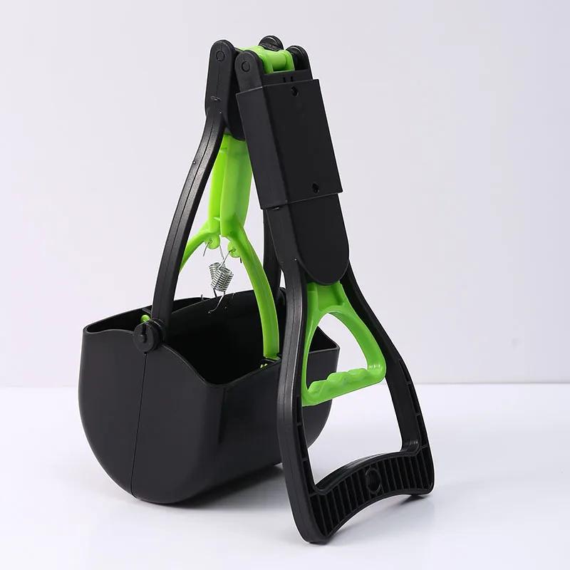 45CM Foldable Long Handle Dog Pooper Scooper, Sanitary Pet Waste Picker for Outdoor Clean Up