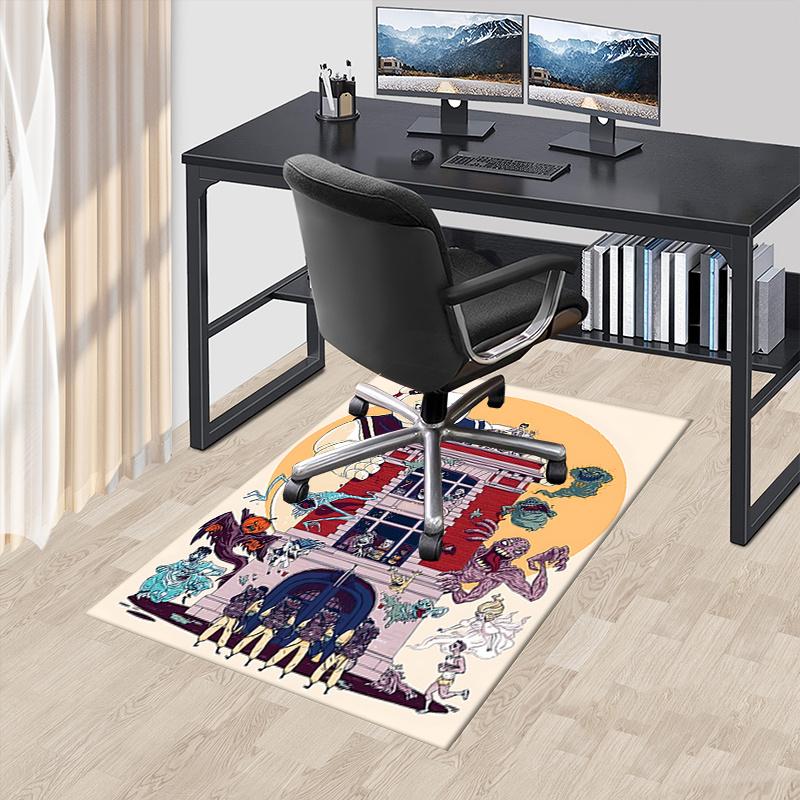 Ghostbusters Stay Puft Marshmallow Man Office Chair Mat Home Decor, Sofa Rug, Office Carpet Gift for Ghostbusters Fans Suitable for Bedroom 60cm by 90cm