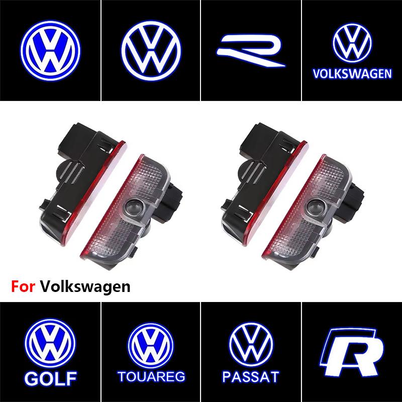 BFPQY1 2 For VW Touareg GTI MK6 Golf 5 6 7 Passat B6 B7 B8 B9 Jetta MK7 R LED Car Door Projector Welcome Ghost Shadow Light Accessories