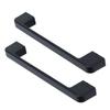 2pcs Cabinet Pulls Black Zinc Alloy Kitchen Drawer Handles with Screws for Drawer Wardrobe Cupboard Door