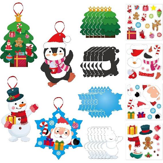 PETCEE 30PCS Christmas Craft Cards for Kids Christmas Gifts Card with Envelopes Santa Deer Snowman Pop Up Card Xmas Exchange Cards for Family Friends