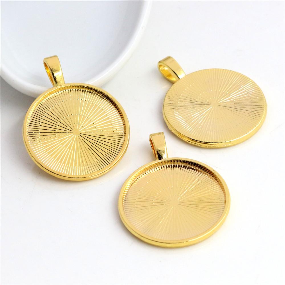 Neue Mode 10 Stück 25mm Innenmaß 4 Farben Beschichtet Klassisch Einfacher Stil Cabochon Basis Fassung Anhänger
